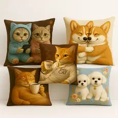 Capa de Almofada Estampa Gatinho Decoração Casa Sala Quarto