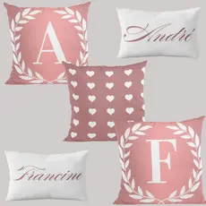 Kit 5 Capas Almofadas Decorativas Personalizáveis Estampa Letra Inicial 45x45 Baguete 45x30