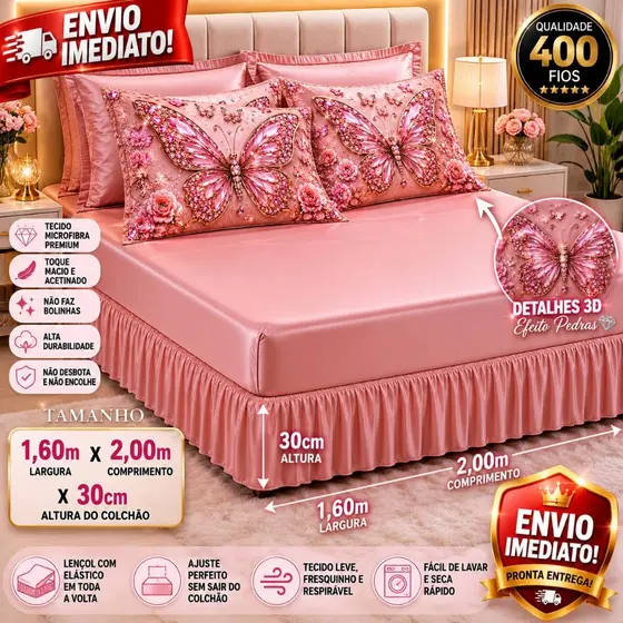 Jogo de Lençol 3 peças Fronha Tecido Macio - QUEEN CASAL ESTAMPA EXCLUSIVA