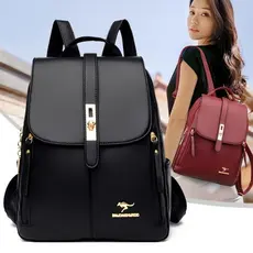 mochila De Costas Couro Social Feminina Elegante Reforçada Top canguru