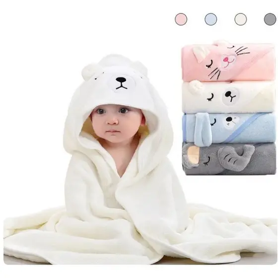 Toalha De Banho Infantil Com Capuz Felpuda Infantil Bebe Crianca Bichinhos Grande
