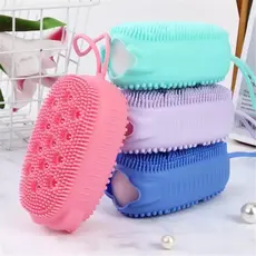 Esponja Bucha De Silicone Com Porta Sabão Escova Para Banho