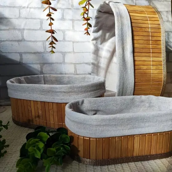 Organização com Charme: Cesta Oval de Bambu Natural