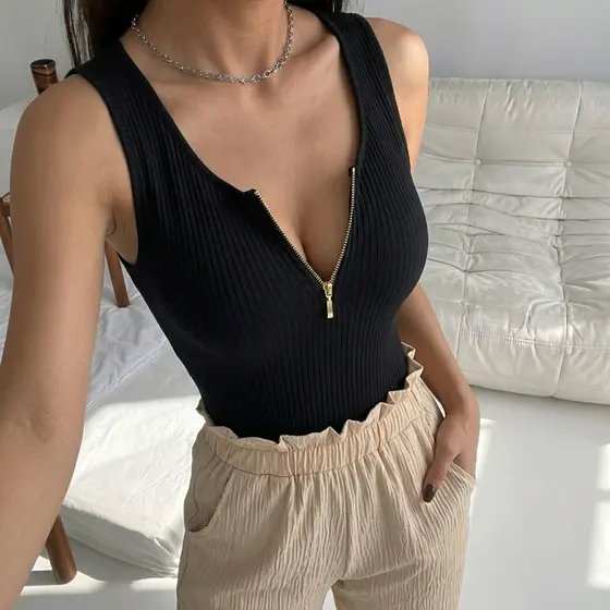 body canelado com ziper feminino , bory feminino , moda feminina