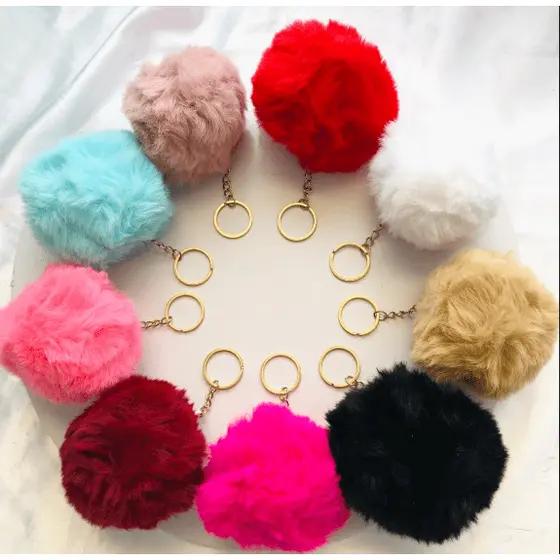 Chaveiro Pompom Grande Felpudo Pelúcia Cor a Escolher