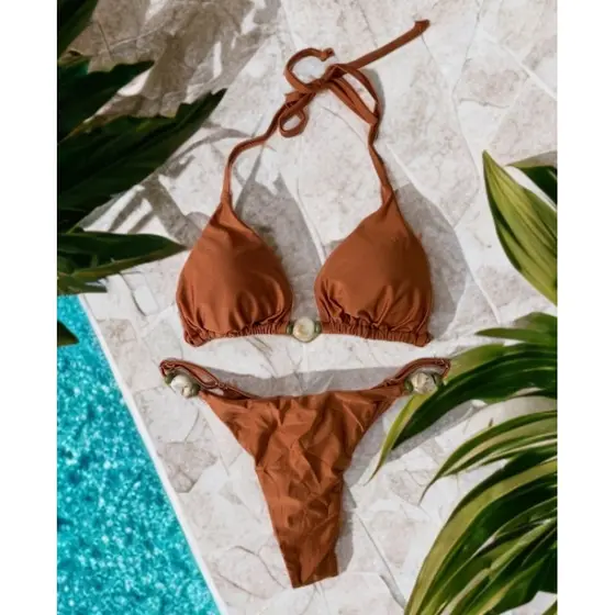Biquíni de verão Biquíni de praia Biquíni de amarrar Biquíni feminino Biquíni com pedra