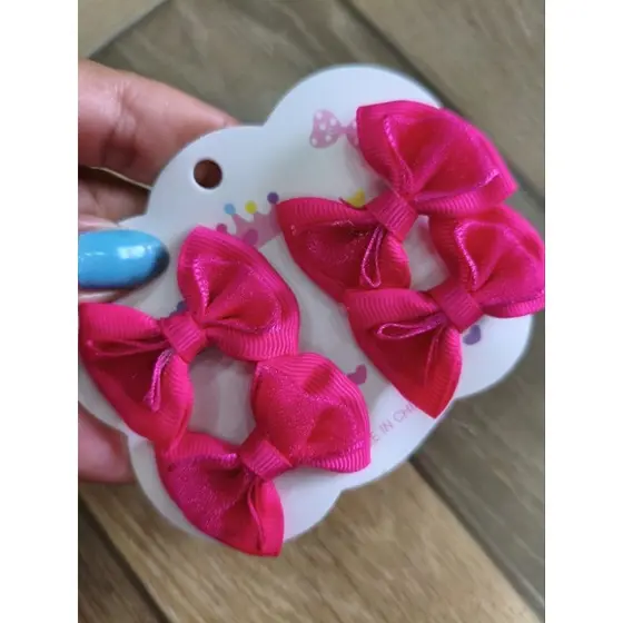 kit com 4 laço de cabelo infantil criança bebe laço bico de pato acessório de cabeça