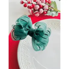 Tiara Infantil / Tiara Organza Verde Luxo / Laço na tiara / laço volumoso