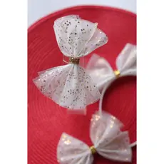 Tiara infantil branca  / Tiara luxo / arco infantil/  Diadema /Tiara tule/ laço branco/ Tendência / coleção festas