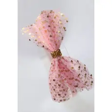 Tiara infantil Rosa / Tiara luxo / arco infantil / Diadema /Tiara tule/ laço Rosa / Tendência / coleção festas