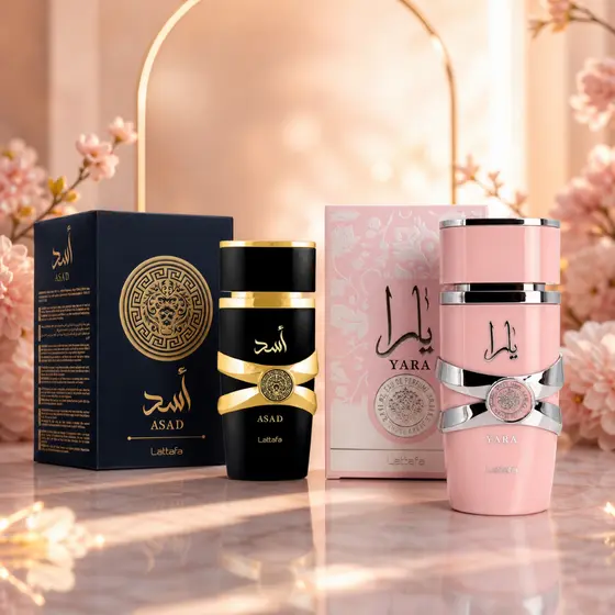 Kit 2 Perfumes Árabes (Fragrância ASAD e YARA) Masculino e Feminino 100ml cada