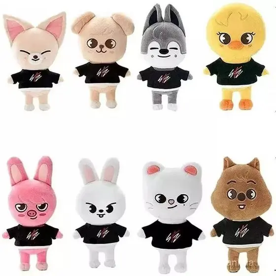 Pelúcia e Chaveiro Skzoo 25cm Stray Kids Cartoon Antialérgico Kpop Wolf Chan Leebit Han Quokka Idol