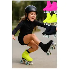Polaina Patins Capa de Proteção Cobre Bota para Patins Roller Colorida Tecido Estica e Protege Quad Inline Kangoo Gelo
