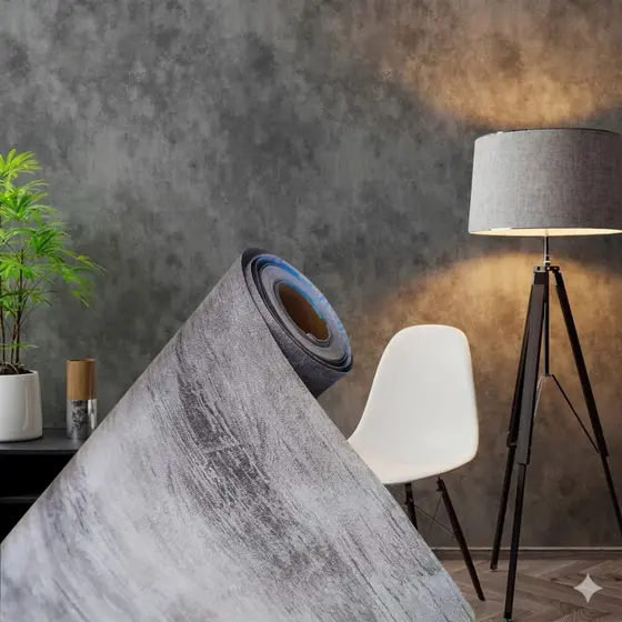 Papel De Parede Cimento Queimado 10 METROS Lavável Prova Dágua Autocolante