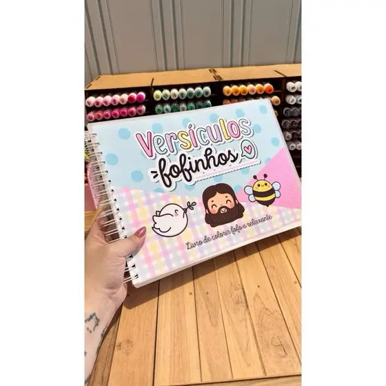 Livro de Colorir Versículos Fofinhos - Cristão que - 50 Folhas  - Capa Dura