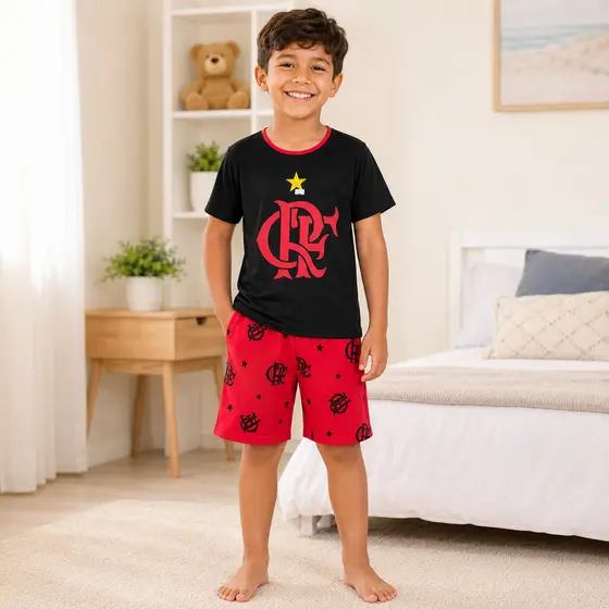 Pijama de Algodão Infantil Juvenil Masculino Menino Temático