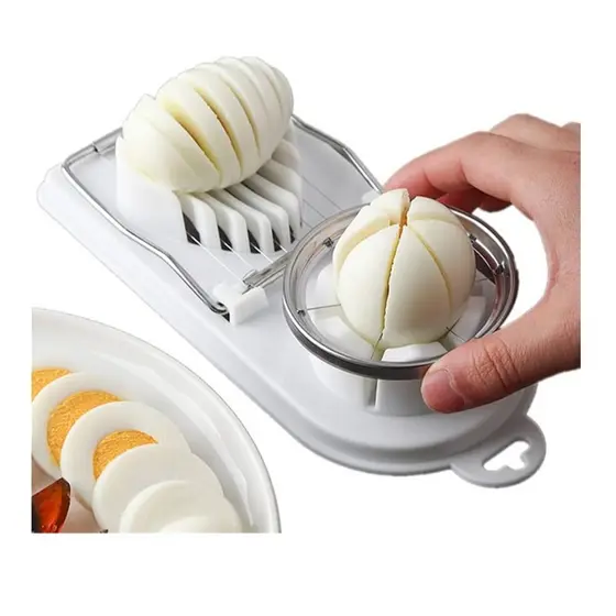 Cortador de Ovo Cozido em Aço Inox Fatiador Multiuso de Frutas e Legumes