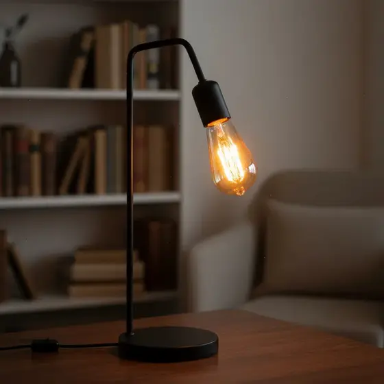 Luminária de Mesa Abajur L Bivolt  Moderno Cabeceira Industrial Quarto Sala Decoração