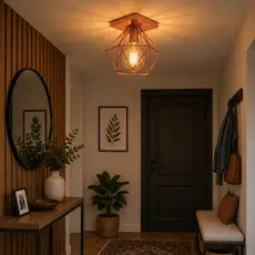 Lustre Luminária de teto Plafon Quadrado Diamante Aramado Luxo Moderno Pendente Retrô