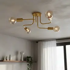 Luminária de Teto Sputnik 4 Braços Plafon em Aluminio Bivolt