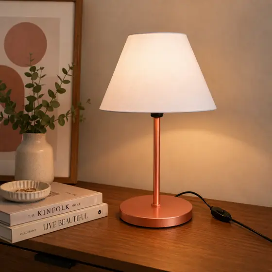Luminária de Mesa Abajur Cúpula Injetada para Escritório Quarto Recepção Decoração Sala Moderno