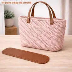kit para bolsa de crochê, fundo e par de alças - fundo para bolsa de crochê -alça para bolsa de crochê