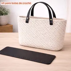 kit fundo e alça para bolsa de crochê -