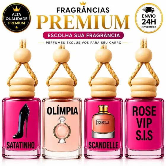 Cheirinho Aromatizante Automotivo 10ml de Pendurar Escolha sua Fragrância