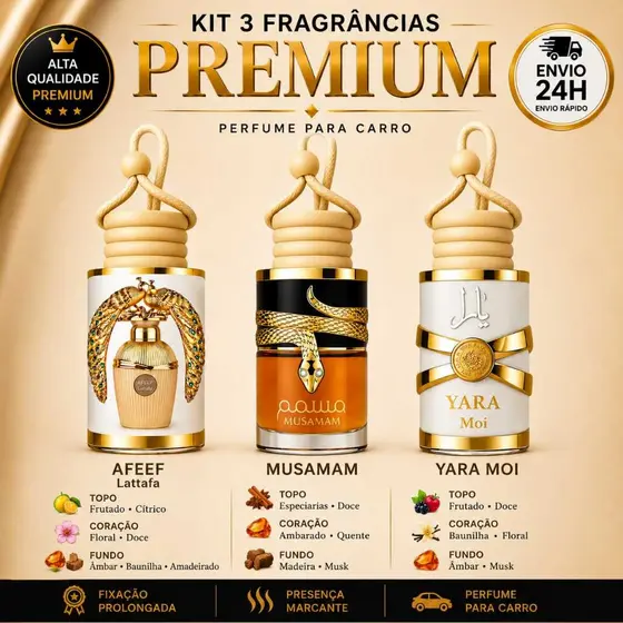 Cheirinho Árabe Feminino para Carro Aromatizador Perfume Ideal Uber
