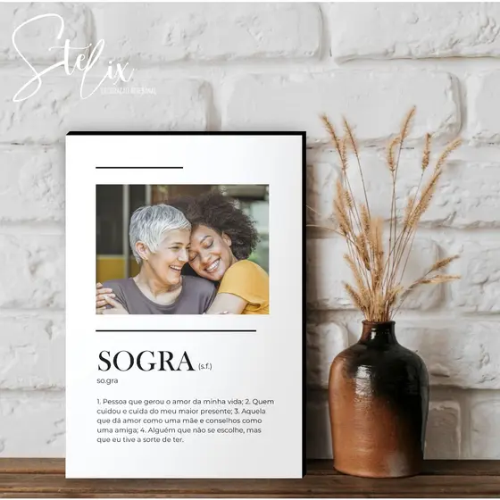 Quadro Personalizado Significado de Sogra Presente Para Sogra