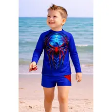 Kit Conjunto Proteção Solar Blusa + Sunga Menino Aranha Herois Natação