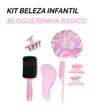 Kit Cabelo Infantil Blogueirinha Presente Dia Das Crianças Escova Mágica Touca Cetim E Piranhas