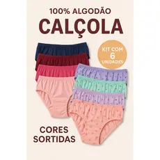 Calçola Senhoras Algodão kit com 6 unidade