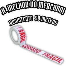 📦⚠️ Fita Adesiva Cuidado Fragil 48mm x 50m 🔴 Branca com Impressao Vermelha 🚚 Ideal para Encomendas e Mudancas