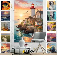 Quadro Decorativo Porto Impressionista 90x60cm - Reflexos Marinhos para Ambientes Náuticos
