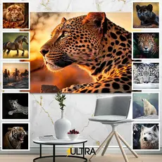 Quadro Decorativo Grande de Animais 90x60cm p/ Escritótio