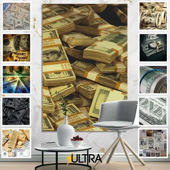Quadro 90x60cm Decorativo p/ Sala Dólar Aesthetic