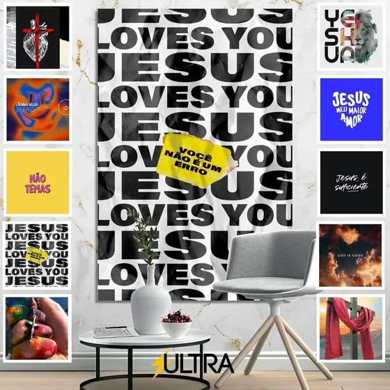 Quadro Decorativo Religioso 90x60cm - Serenidade para Sala de Espera