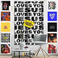 Quadro Decorativo Religioso 90x60cm - Serenidade para Sala de Espera