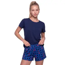 Pijama Feminino Suede Camiseta Manga Curta e Shorts Estampado Conforto Adulto Leve Macio Confortavel