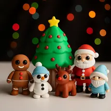 Minis de Natal flexiveis! Lembrancinha Natal Sino Papai Noel Rena