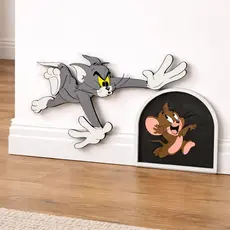Portinha Decorativa Tom e Jerry Geek para Parede | Decoração Nerd Criativa Presente Divertido