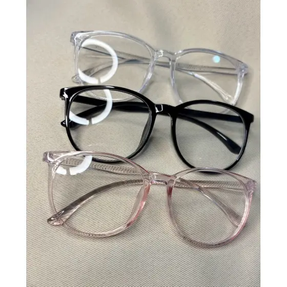 ARMAÇÃO DE OCULOS REDONDO ANTI LUZ AZUL PROTECAO PARA OS OLHOS TRANSPARENTE