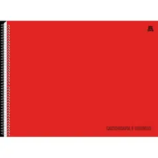 Caderno Desenho Capa Dura Cartografia Capa Lisa Vermelha Profissional Escola Alta Qualidade