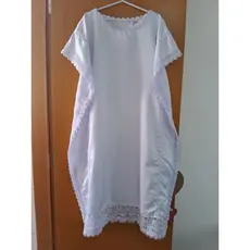 Alaka Branco, com renda de guipir, com Ojá branco (Pano de cabeça) Umbanda Candomblé