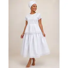 Bata branca simples com pregas/ Umbanda Candomblé Roupa de santo