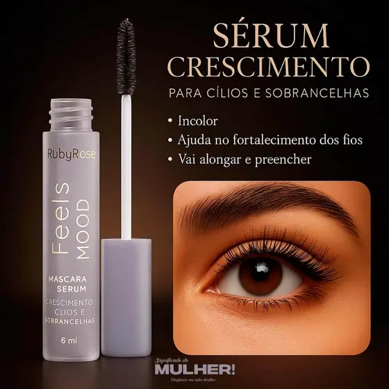 Ruby Rose Sérum Crescimento Cílios Sobrancelha Incolor Mascara Crescimento Fortalecimento Lançamento