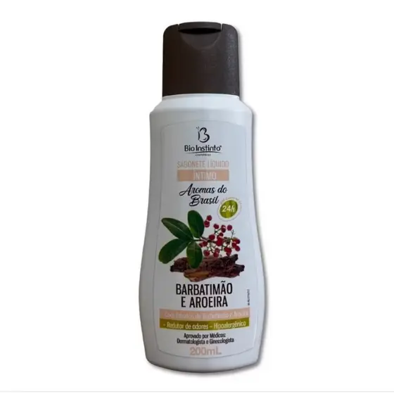 Sabonete Íntimo Barbatimão e Aroeira 200ml Redutor de Odores Bio instinto