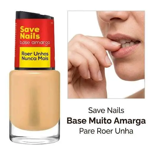 Save Nails Roer Unhas Nunca Mais Cora 9ml- Base unha Amarga- Esmalte