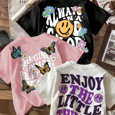 Kit 3 Camisetas Feminina Streetwear Estampadas Blusa Oversized